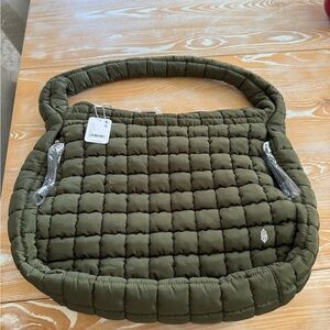FP Movement by Free People Quilted Carryall Green Shoulder Bag New With Tags